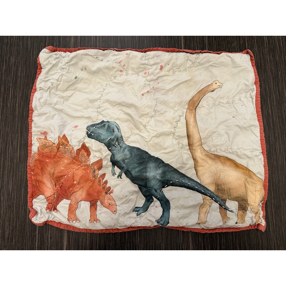 Crate Kids Koro Organic Cotton Dinosaur Pillow Sham 22x17 Inches Nursery